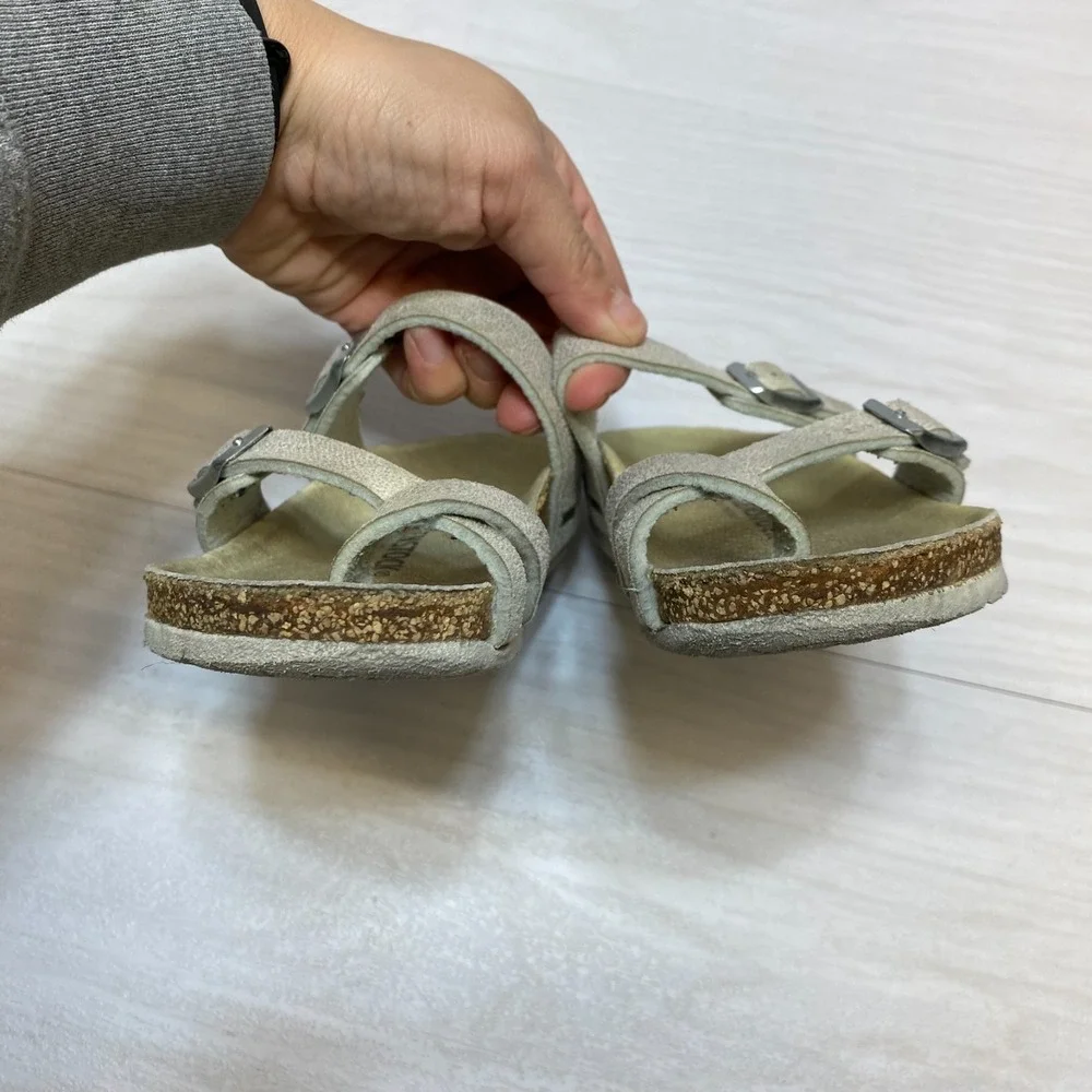 Birkenstock Mayari Sandals Girls 30 Metallic Silver Comfort Casual Outdoor